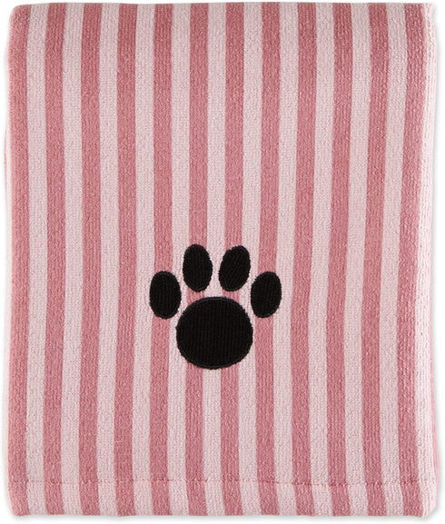Bone Dry X-Large Pet Grooming Microfiber Towel, Striped Collection, 41x23.5", Rose