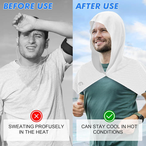 50 CSITE Cooling Hoodie Towels for Neck and Face, UPF Sun Protection & Instant Cooling, Ice Towels for Hot Weather