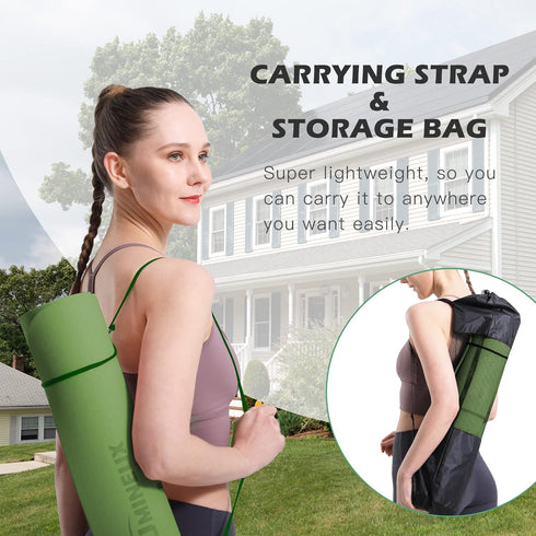 UMINEUX Extra Thick Yoga Mat 1/3'' Non Slip for Women, Eco Friendly TPE Fitness Exercise Mat with Sling & Storage Bag