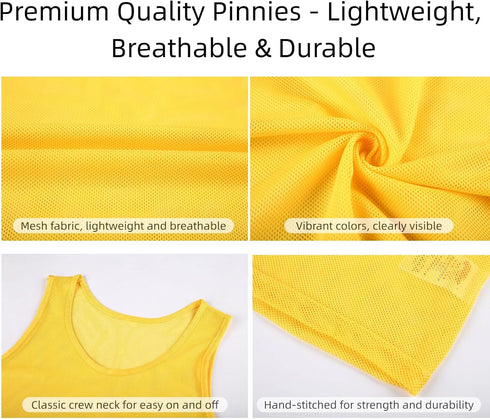 Set 12 Pack Scrimmage TOEPODO Pinnies of Vests Soccer Bibs Team Practice Pinnies with Drawstring Bag & Captain's