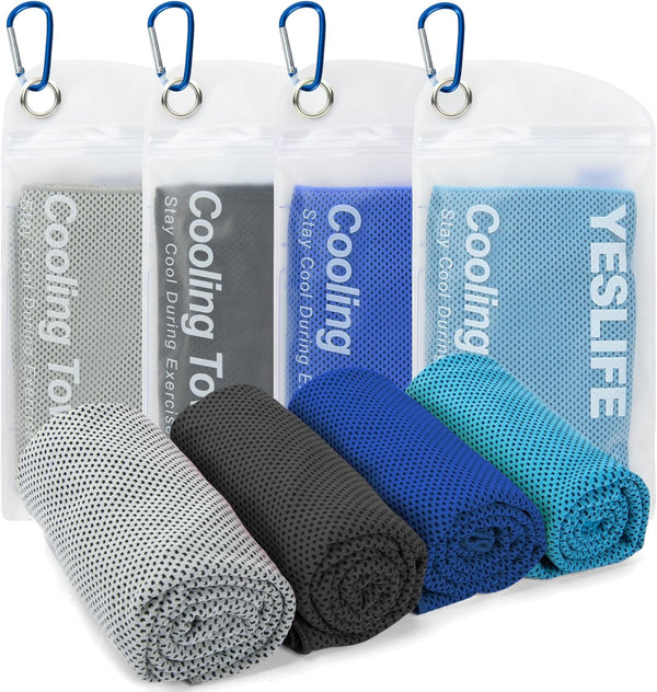 YESLIFE 4 Pack Cooling Towel 40"x12", Gym Towels for Men and Women,