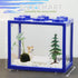 Small Sea Monkey Tank, Stackable Mini Betta Fish Tank Kit with Gravel, Moss Ball, 0.27 Gallon Acrylic Cube Fish Bowl