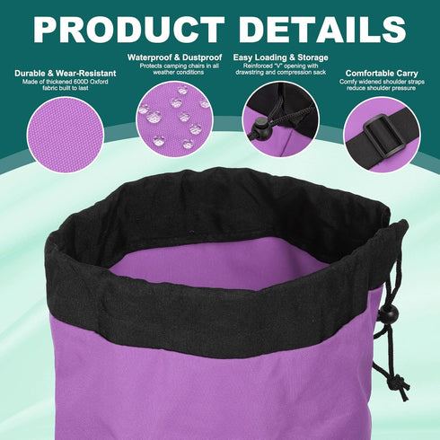 PATIKIL Foldable Camp Chair Replacement Bag, Camping Chairs Folding Chair Carry Bag with Adjustable Shoulder Straps
