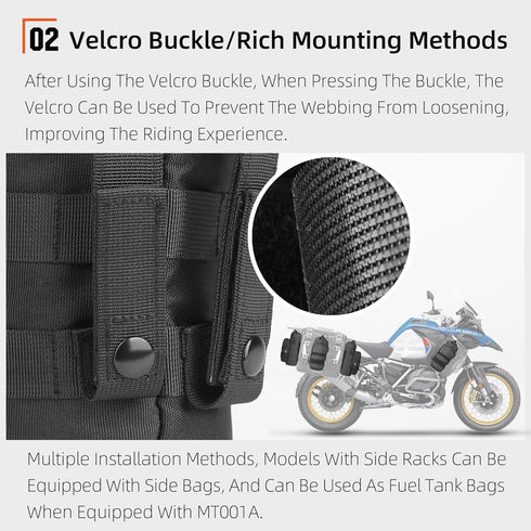 Rhinowalk Motorcycle Water Bottle Holder Bag Tactical Pouch with Drawstring Molle Insulated Bottle Bag to Keep Warm
