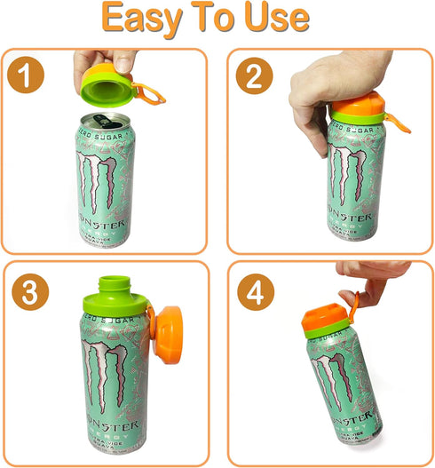 4 Pack ORIGINAL CREATOR - DIPESI Magnetic Soda Can Lids Reusable Airtight Can Covers, BPA-Free, Easy to Use, Keep
