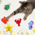 Catnip Toys for Indoor Cats - Interactive Chew Bite Kick Toys Set of 6 - Gifts for Cat Lovers - Lobster Octopus Crab