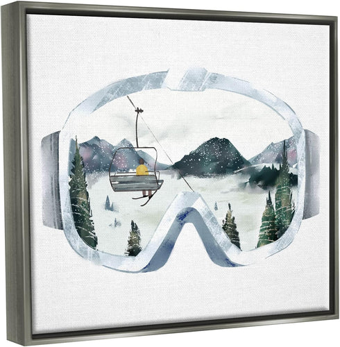 Stupell Industries Ski Mountain Reflection in Sports Goggles, Winter Forest Design by Ziwei Li