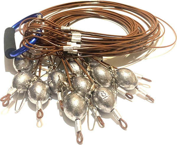 Hunting and Fishing Depot 72" 8oz Egg Sinker PVC Coated Bronze Texas Rig Style Decoy Rigs