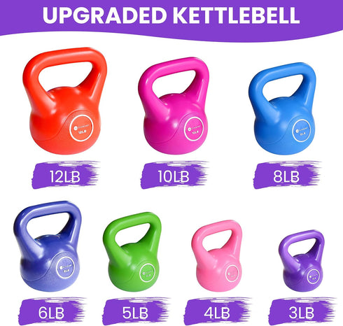 Gymenist Kettlebell Fitness Workout Body Equipment - Choose Your Weight Size for Exercise