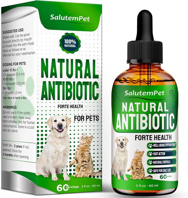 Natural Antibiotics for Dogs, Help with Allergies and UTIs, Herbal Supplement for All Breeds and Ages, 2 oz