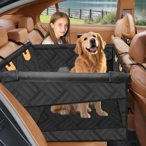 Large Dog Car Seat, Back Seat Extender for Dogs UP to 65LB,
