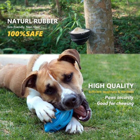 EASTBLUE Squeaky Dog Toys for Aggressive Chewers, Rubber Puppy Chew Ball with Squeaker, Durable Pet Toy