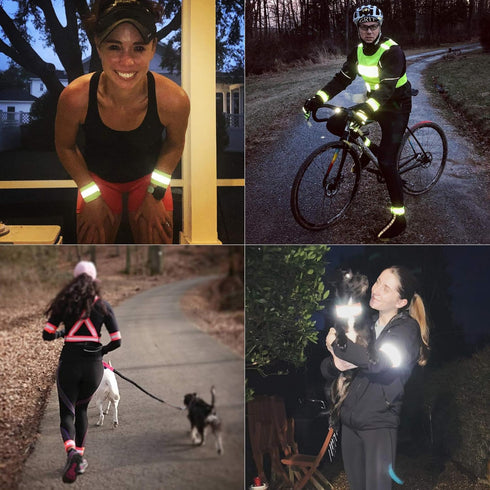 Reflective Bands for Night Walking - Arm, Wrist, Ankle Bands for Runners and Cycling Gear