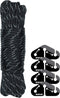GEAR AID Taut Line Kit - 550 Paracord for Hanging Gear on a Travel Clothesline, Black, One Size