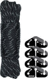 GEAR AID Taut Line Kit - 550 Paracord for Hanging Gear on a Travel Clothesline, Black, One Size