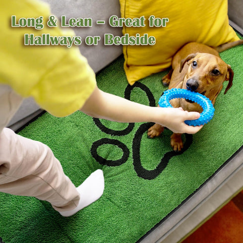 2 Pack 24"x 48" Qeils Reusable Dog Pee Pads, Super Absorbent & Leakproof Washable Puppy Pads with Soft Green Top Layer
