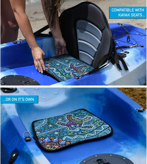 Hornet Watersports Kayak Seat Cushion, Turtle Design Kayak Seat Pad for Kayak, Canoe, and Boat