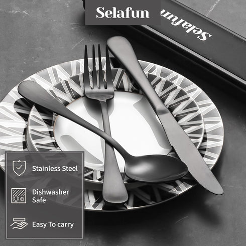 Travel Cutlery Set with Case, Portable 4-Piece Stainless Steel Reusable Flatware for Camping and Hiking