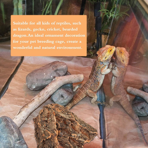 Mipcase Reptile Bark Hideout Decor - Cork Bark Climbing Mat for Terrarium and Reptiles