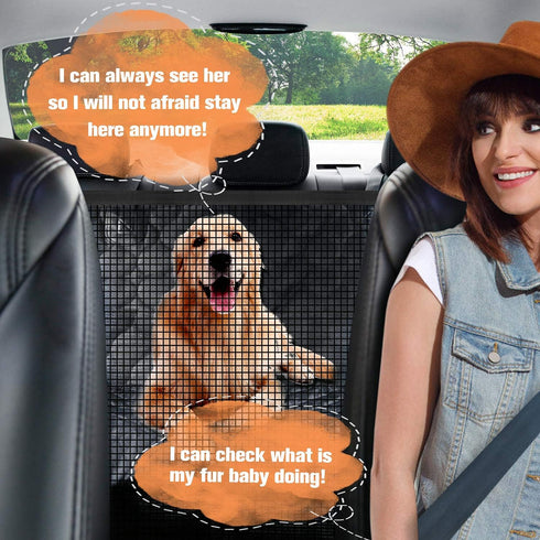 100% Hammock PETICON Dog Car Seat Cover with Mesh Window, Waterproof Pet Seat Cover for Back Seat, Scratchproof Dog