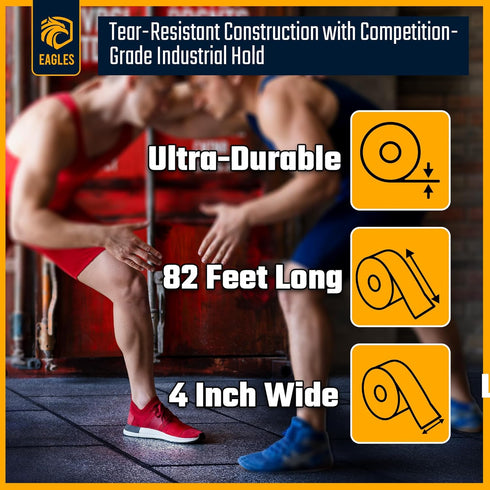 3 4 Inch, 1, 2 3 Pack MMA (2, 4 Inch) Clear Mat Tape or or Mat Tape for Wrestling Grappling Gymnastics Jiu Jitsu Floor