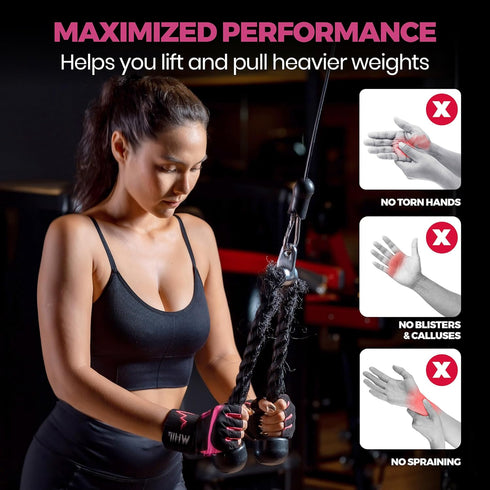 MhIL Workout Gloves for Women Breathable Gym Gloves for Women with Palm Protection and Enhanced Grip Padded Weight