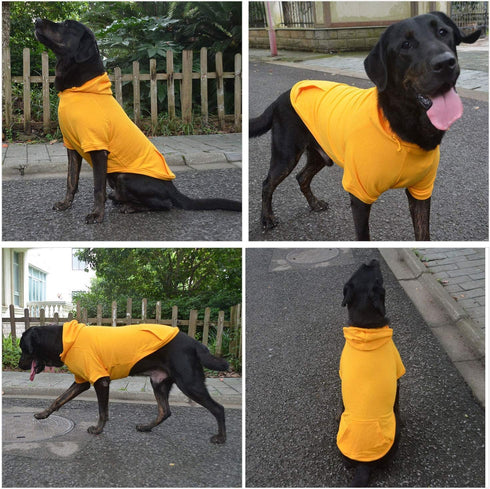 Lovelonglong 100% Cotton Blank Basic Hoodie Sweatshirt for Dogs, Fits Small Medium Dachshund Large Dog, Orange D-L