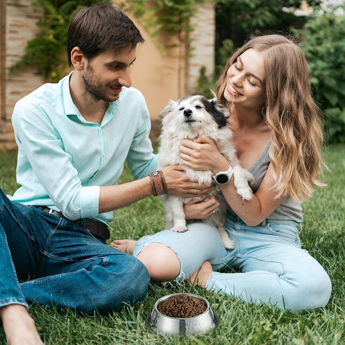 8 Pack Stainless Steel Dog Bowls - Non-Slip Pet Feeding Bowls with Rubber Base for Cats & Dogs (7 oz)