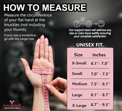 FITNESS FORCE Breathable Workout Gloves for Men and Women, Padded Weight Lifting Gloves with Full Palm Protection