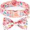 Pink Dog Collar with Bow Tie, Cute Cake Design, Durable and Adjustable, Available in Small Medium Large