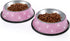 SAVORI Bling Dog Bowls - Pink, 640ML Handmade Rhinestones Stainless Steel Pet Bowls, Set of 2