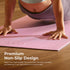 Sunny Health & Fitness Exercise Anti-Slip Yoga Mat, Durable Non-Slip Lightweight Cushioned Support for Yoga