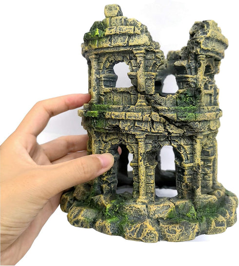 Antique Roman Column Ruins, European Castle Aquarium Decorations for Fish Tank Hideout