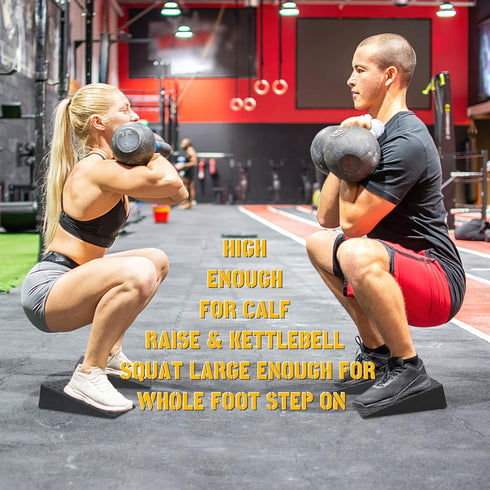 Squat Wedge Block for Heel Elevated Squat, Weightlifting Calf Stretcher Slant Board for Mobility and Strength