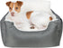 Best Pet Supplies Dog Booster Seat for Car, Truck, SUV - Soft Plush Cushion with Tall Pillow & Secure Straps, Gray
