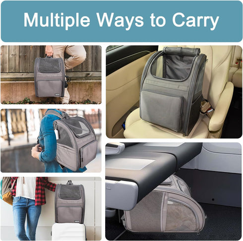Backpack Backpack (4-Grey) Jespet Pet Carrier for Small Dog, Puppy, Soft Carrier Ideal for Traveling, Hiking, Walking