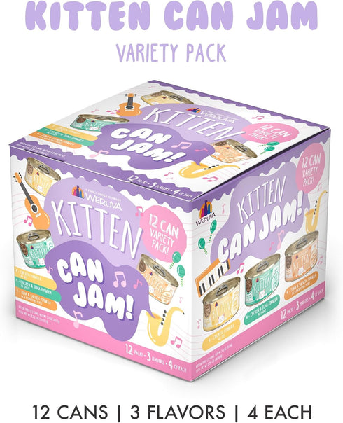 Pack, 3oz (Pack 12) Weruva Kitten, Kitten Can Jam! Variety Can