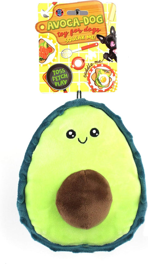 Bow Wow Pet Avocado Dog Toy, Squeaky Plush Teeth Teasing Toy (97669)
