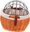 Sturdy Wicker Bike Basket Front Attached Resistant Hand-Woven Rattan Capacity Shopping and