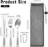 DOPENSPI 3PCS Set Set Backpacking Camping Utensil with Carrying Bag, Stainless Steel Camp Flatware Ultralight Fork