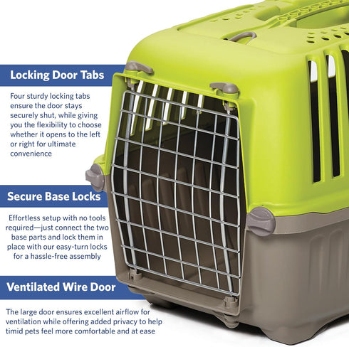 19-Inch, MidWest Homes for Pets Spree Travel Carrier - Hard-Sided Dog & Cat Carrier, Small Pet Travel Crate