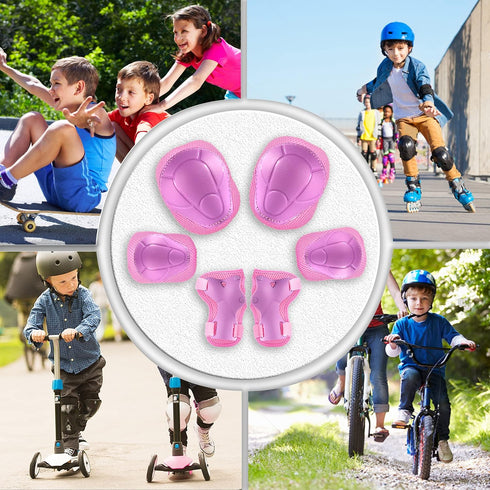 Knee Pads for Kids, Toddler Protective Gear Set with Elbow Pads and Wrist Guards, 3 in 1 for Skating Cycling Scooter