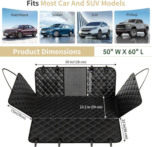 LEIMO KPARTS Seat,400lb Bottom-Detachable,600D Hammock Dog Car Seat Cover for Back Waterproof Dog Car Seat Cover Hard