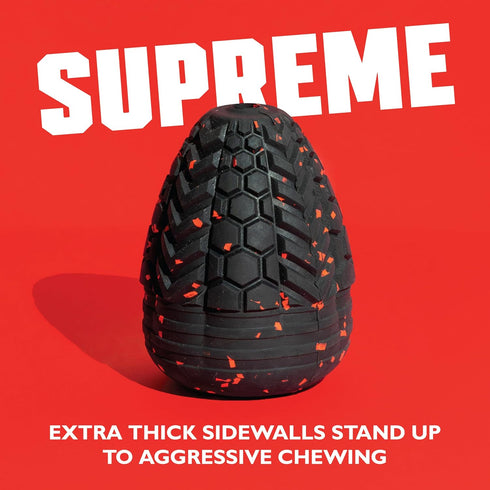 3.2" 2.5" Chew King Supreme Durable Rubber Dog Toy for Aggressive Chewers, Treat-Dispensing Heavy-Duty Chew Toy