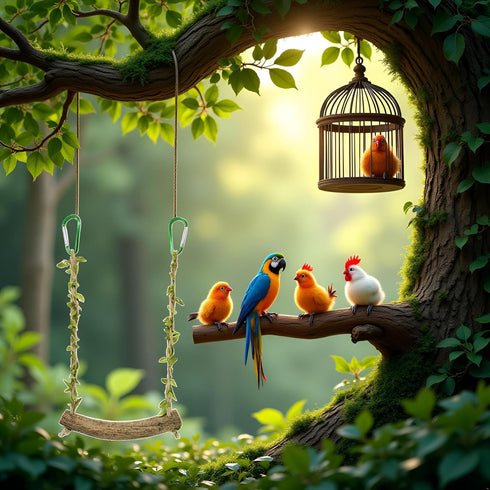 PurYupearl Chicken Swing Chicken Toy Perch Chicken Stand Bird Chew Toy for Birds Parrots Training Stand Holder Bird Toy