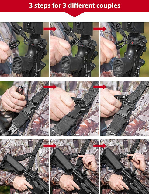 Two Point Sling Rifle Strap with Shoulder Pad, Adjustable Gun Sling with Gift Box