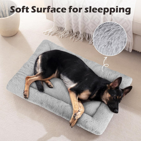 SIWA MARY Dog Bed Mat, Soft Crate Pad Washable Anti-Slip Mattress for Large Medium Small Dogs and Cats (23'' x 18'',