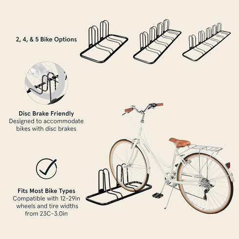 Retrospec Stash Rack, 2, 4 & 5 Bike Floor Stand Bicycle Storage Organizer for Mountain & Road Bikes