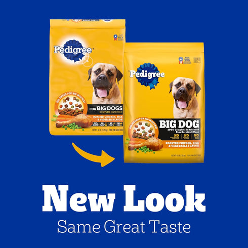 Pedigree Complete Nutrition Big Dog Dry Dog Food, Roasted Chicken, Rice and Vegetable Flavor, 16 lb. Bag
