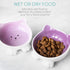Navaris Cat Bowls with Ears - 2 Pack Ceramic Cat Feeding Dishes with Anti Slip Silicone Feet, Cat Shaped Bowls Set